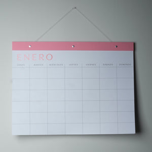 Calendario - papel rosa