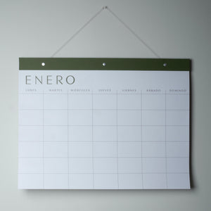Calendario - papel verde
